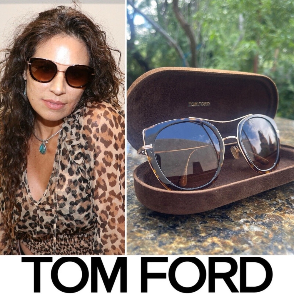 * SOLD * TOM FORD Joey Cateye Sunglasses TF760 52F Dark Havana 56-20-140 - ITALY